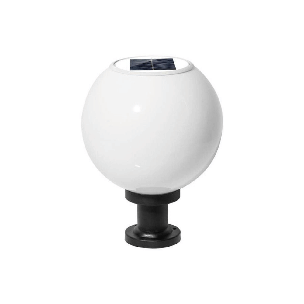 Solar LED Bahçe Armatürü – 250mm Cam Küre | IP65 Su Geçirmez